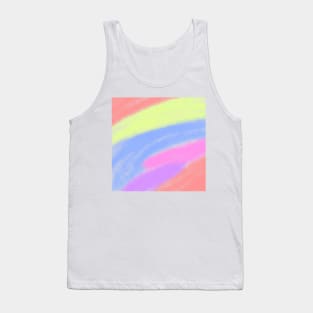 Blue pink green yellow watercolor abstract art Tank Top